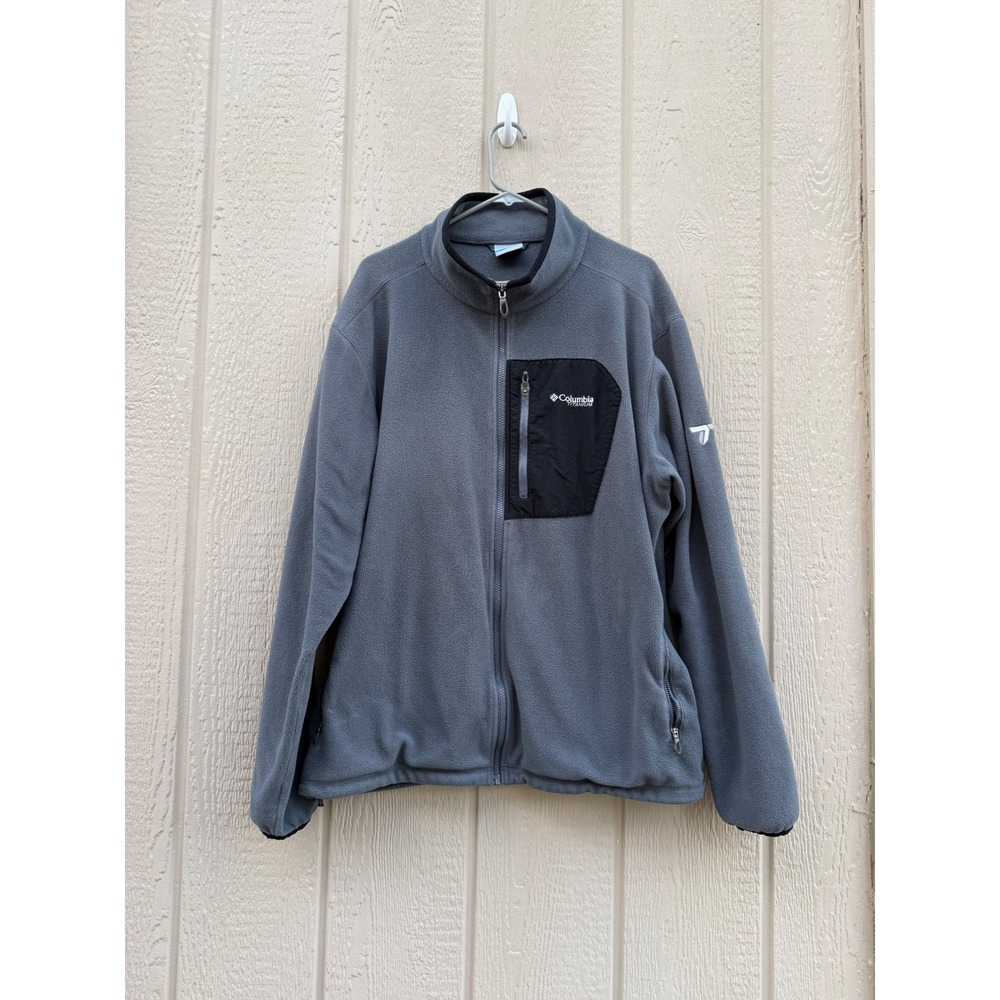 Columbia XXL Fleece Jacket Titanium Polartec Gray Full Zip Pocket